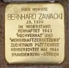 Stolperstein verlegt für „Bernhard Zawacki“ am 08. Juni 2021 in Sennestadt in der Bleicherfeldstr. 16. Privatbesitz Lutz Havemann