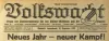 Titelbild der Volkswacht vom 31. Dezember 1932, bei der Hermann Krome angestellt war. Stadtarchiv Bielefeld, Bestand 400,2/Zeitungen, Nr. 39: Volkswacht
