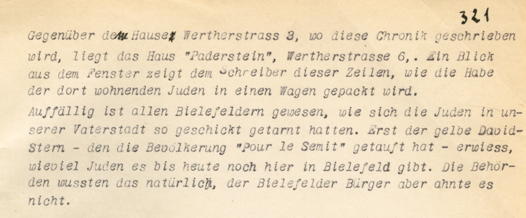 Beobachtungen von Eduard Schoneweg in der Bielefelder Kriegschronik