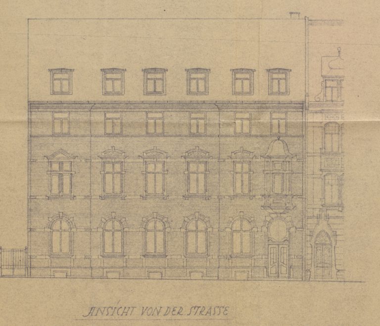 Bauskizze des Hauses am Siekerwall 9, 1936.