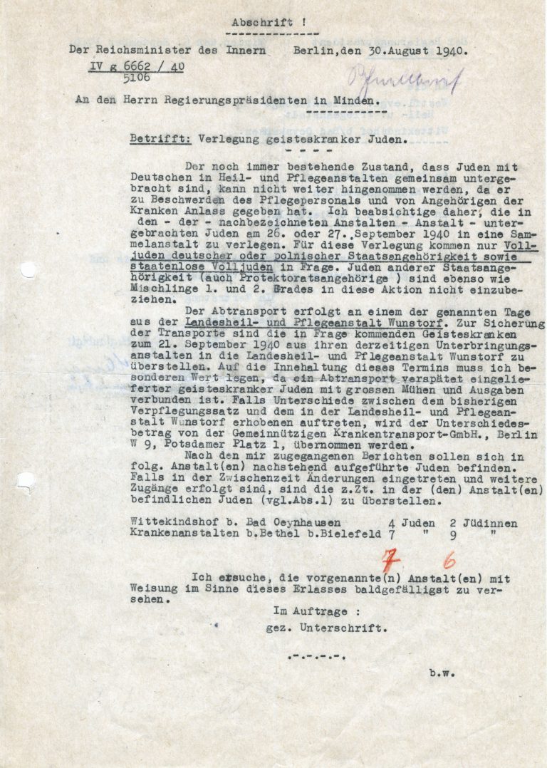 Das Dokument vom 30. August 1940 verdeutlicht die Ausführung des Erlasses des Reichsinnenministeriums.