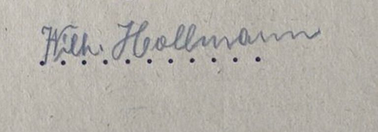 Unterschrift von Wilhelm Hollmann.