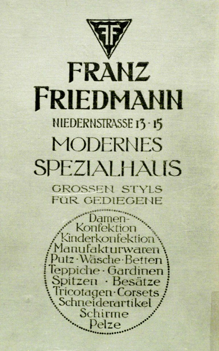 Ganzseitige Werbung im Bielefelder Telefonbuch zur Gründung des Geschäfts 1911. Adressbuch von Bielefeld 1911, Buchrückseite.